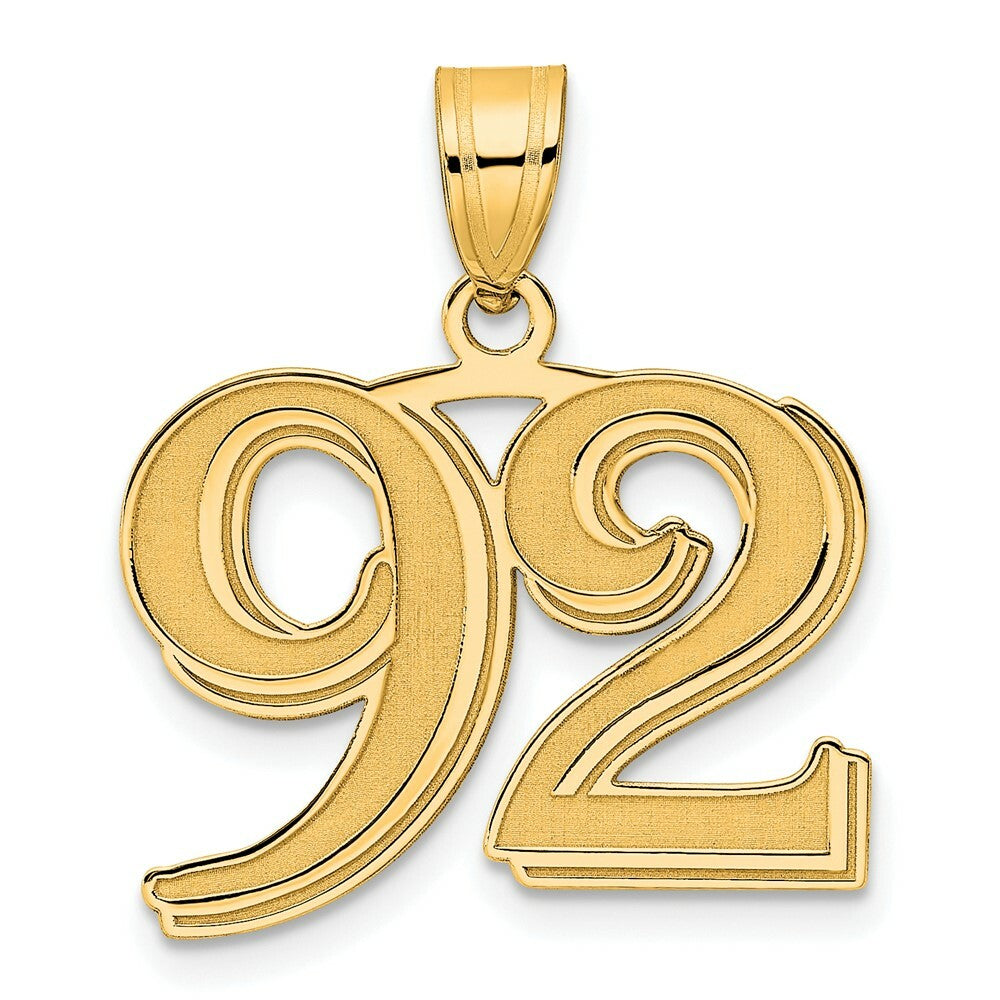 14K Yellow Gold Polished Etched Number 4 Pendant