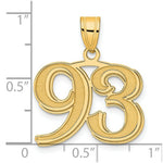 Load image into Gallery viewer, 14K Yellow Gold Polished Etched Number 4 Pendant
