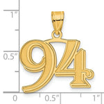 Load image into Gallery viewer, 14K Yellow Gold Polished Etched Number 4 Pendant
