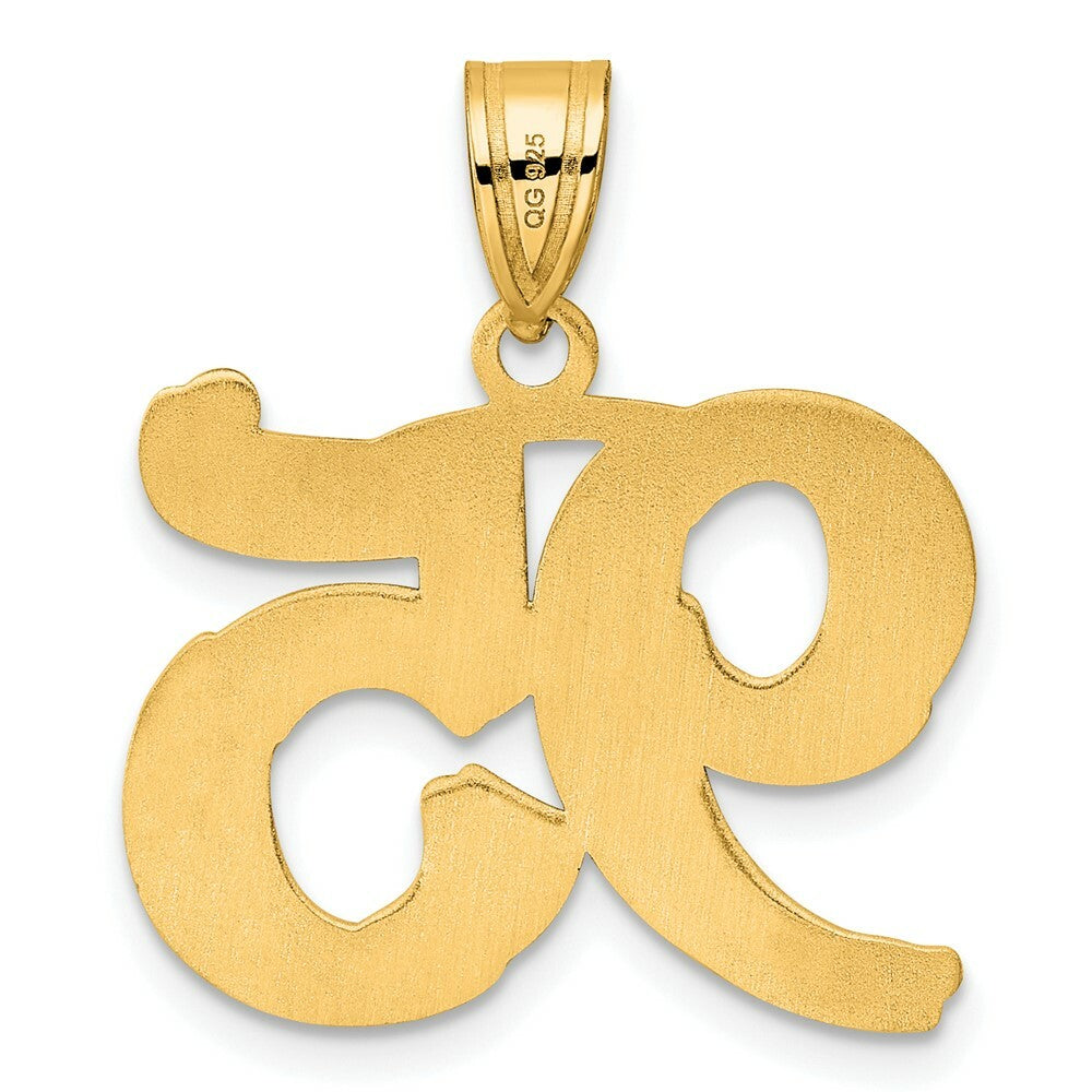 14K Yellow Gold Polished Etched Number 4 Pendant