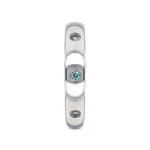 Load image into Gallery viewer, ALEX Polished Domed Tungsten Carbide Wedding Band Ring with Bezel Set Faceted Alexandrite Gemstones 4mm wide Custom Personalized Inside Engraved

