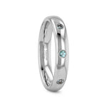Load image into Gallery viewer, ALEX Polished Domed Tungsten Carbide Wedding Band Ring with Bezel Set Faceted Alexandrite Gemstones 4mm wide Custom Personalized Inside Engraved

