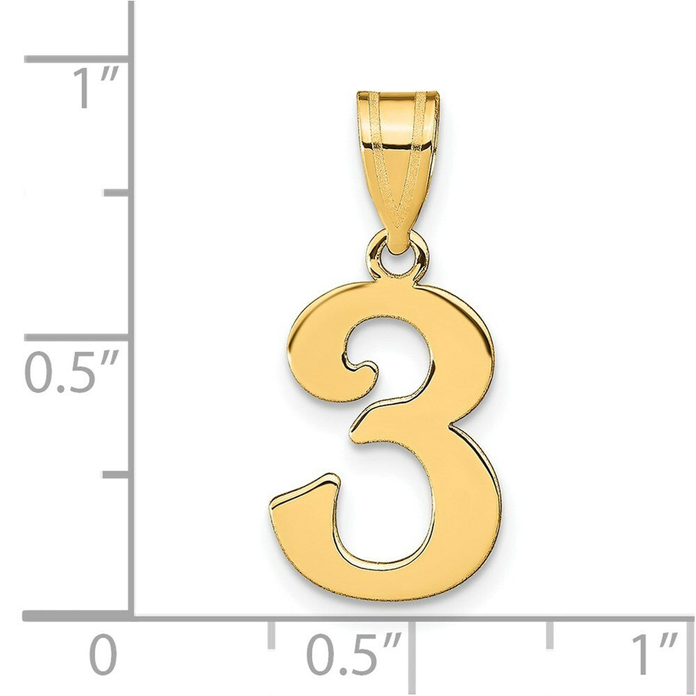 14K Yellow Gold Polished Number 20 Pendant