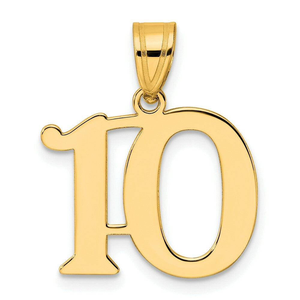 14K Yellow Gold Polished Number 20 Pendant