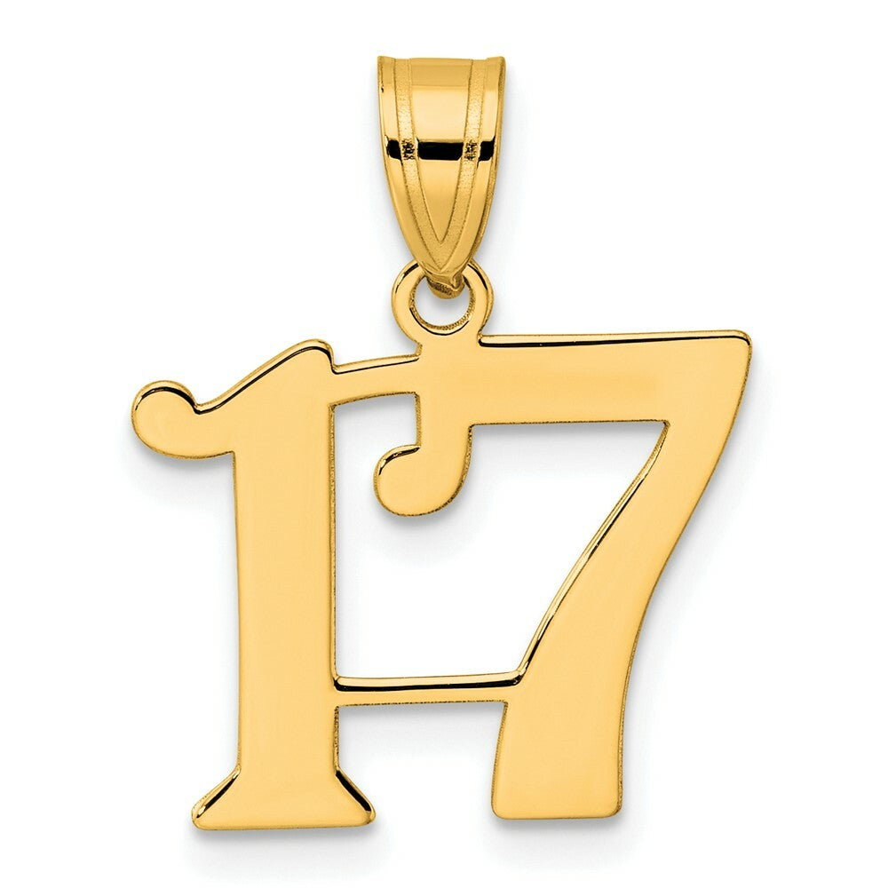 14K Yellow Gold Polished Number 20 Pendant