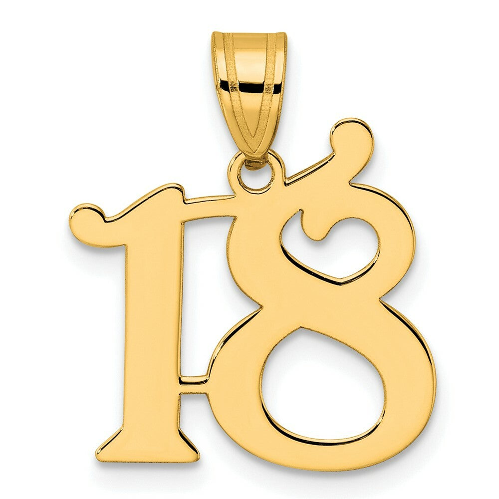 14K Yellow Gold Polished Number 20 Pendant