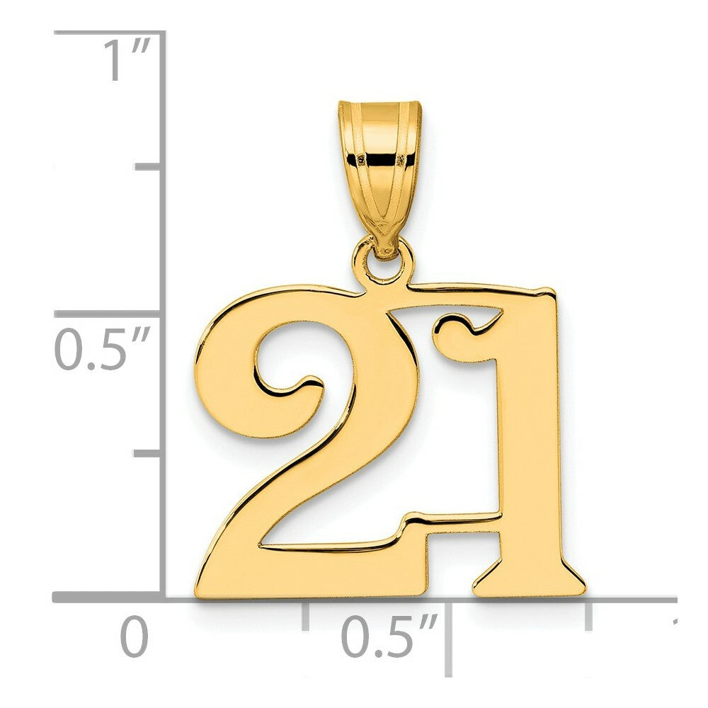 14K Yellow Gold Polished Number 20 Pendant