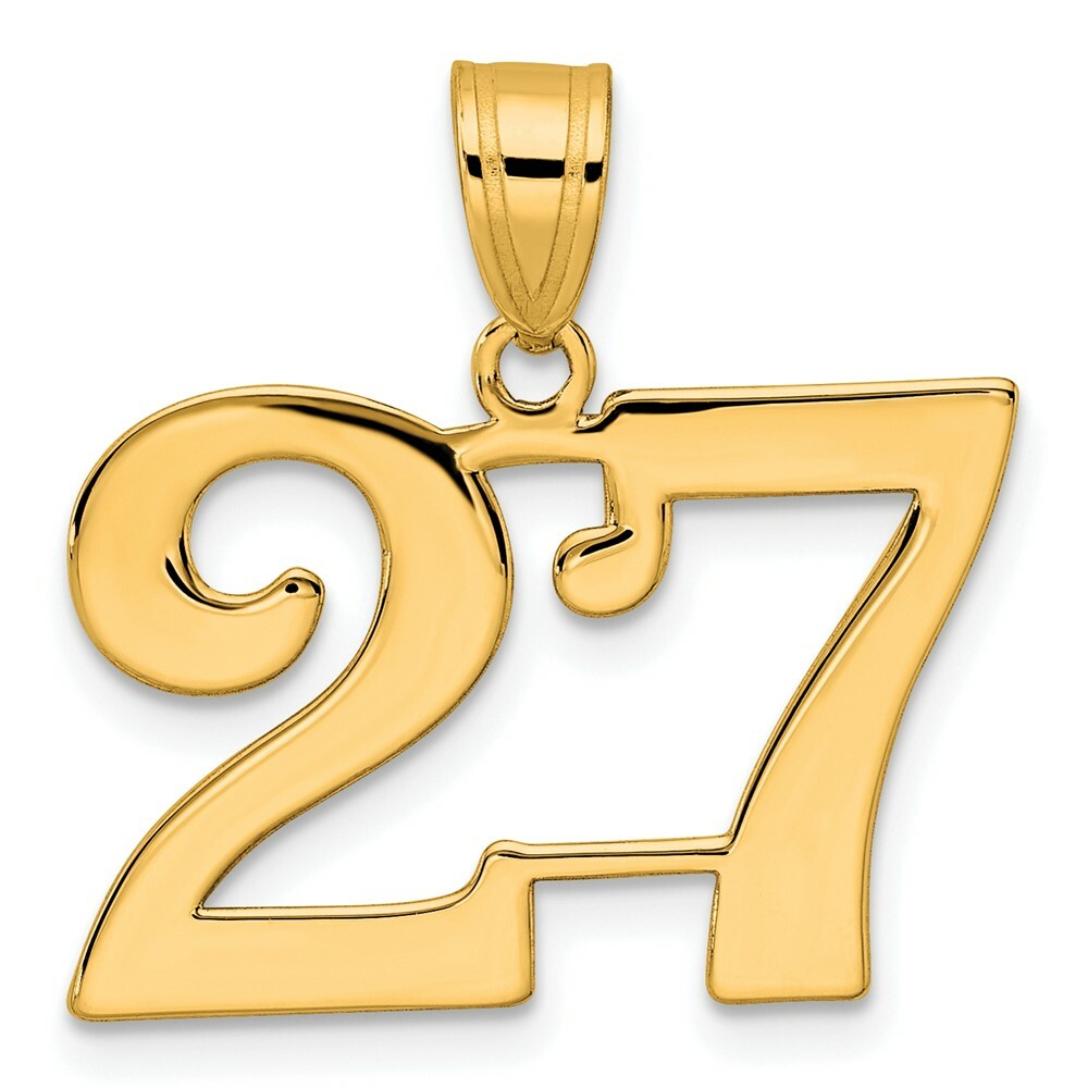 14K Yellow Gold Polished Number 20 Pendant