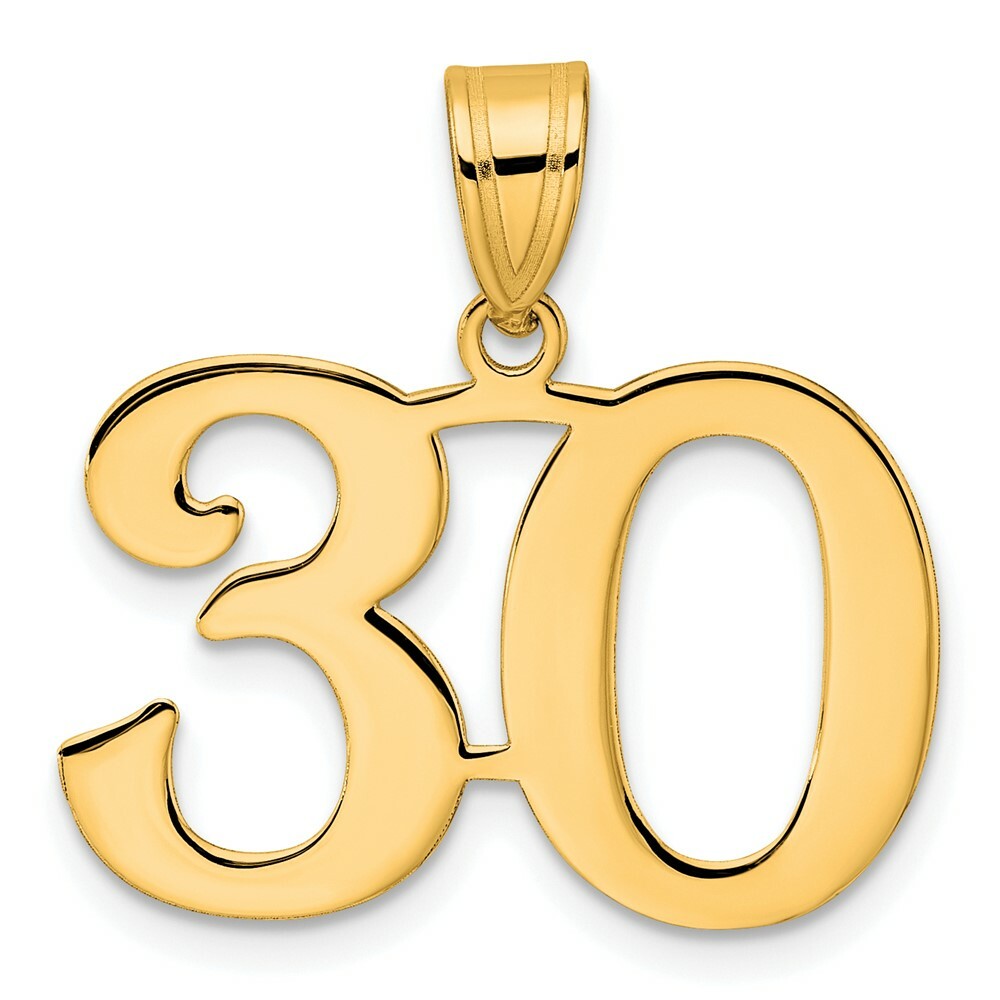 14K Yellow Gold Polished Number 20 Pendant