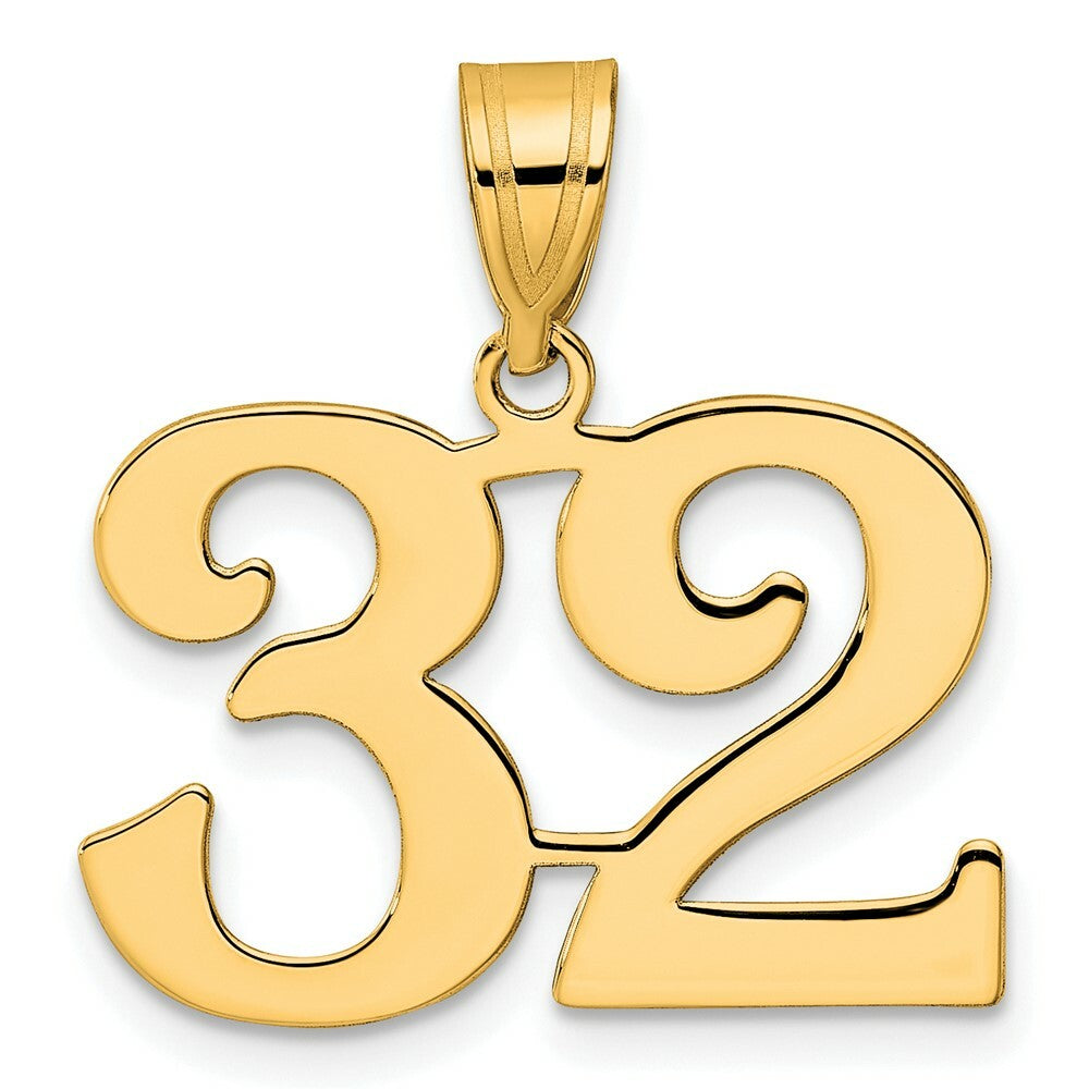 14K Yellow Gold Polished Number 20 Pendant