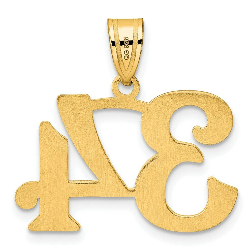 14K Yellow Gold Polished Number 20 Pendant