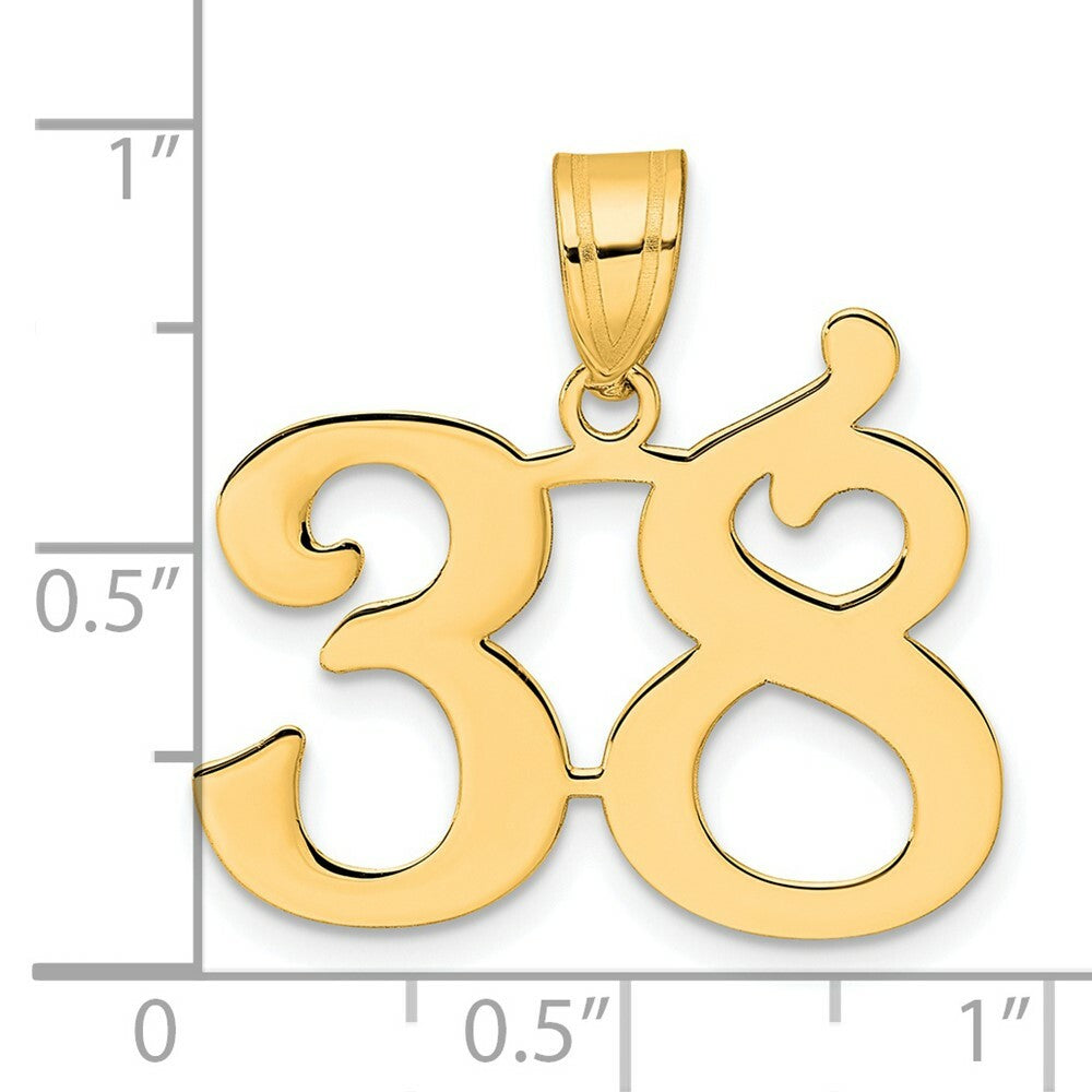 14K Yellow Gold Polished Number 20 Pendant