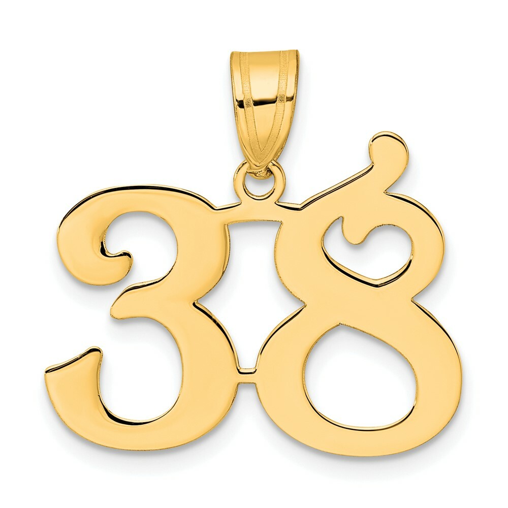 14K Yellow Gold Polished Number 20 Pendant