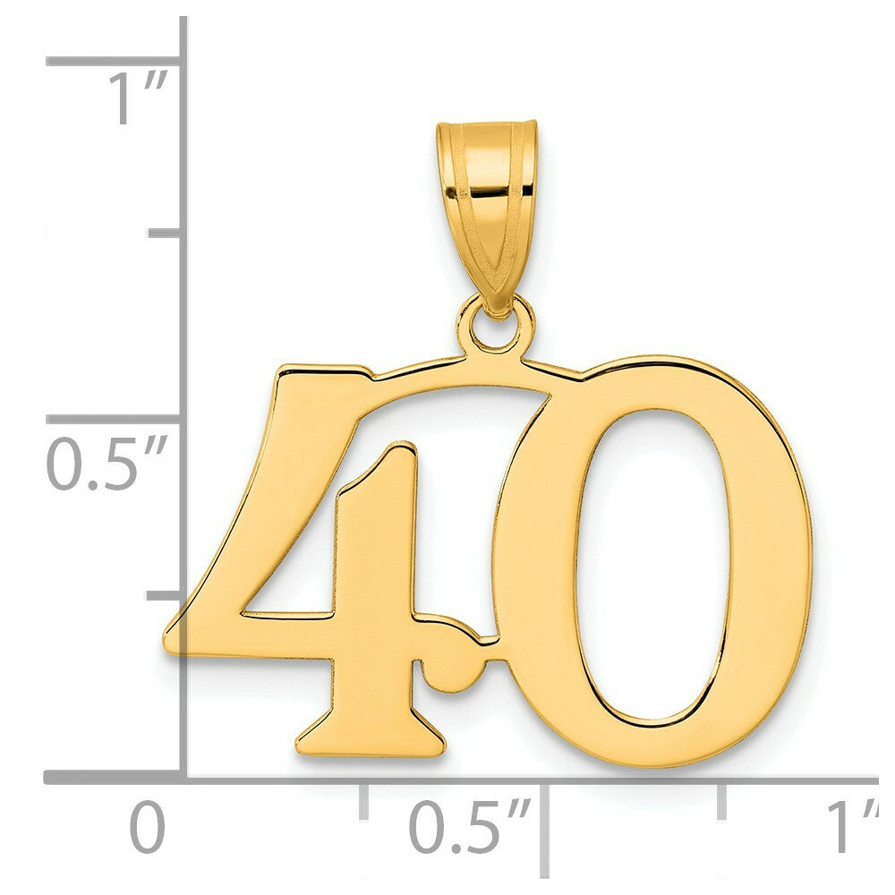 14K Yellow Gold Polished Number 20 Pendant
