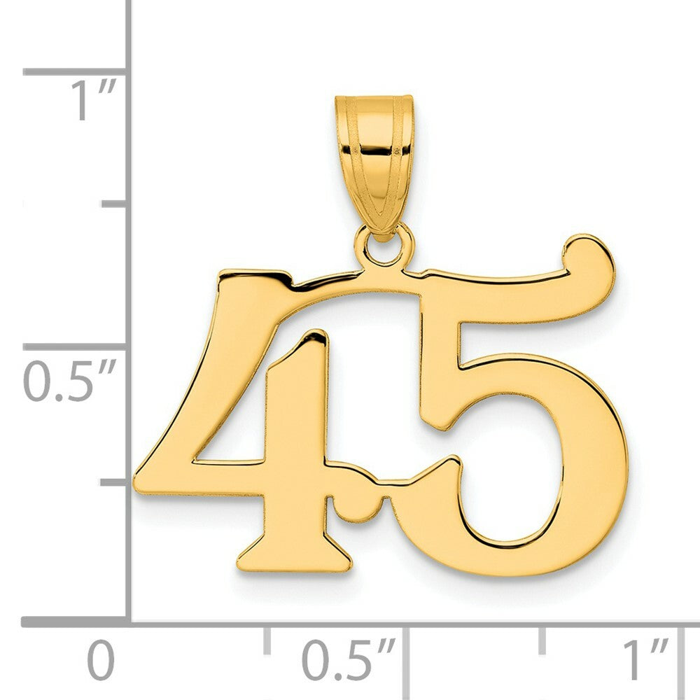14K Yellow Gold Polished Number 20 Pendant