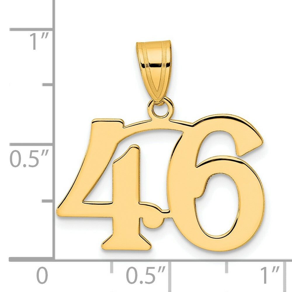 14K Yellow Gold Polished Number 20 Pendant
