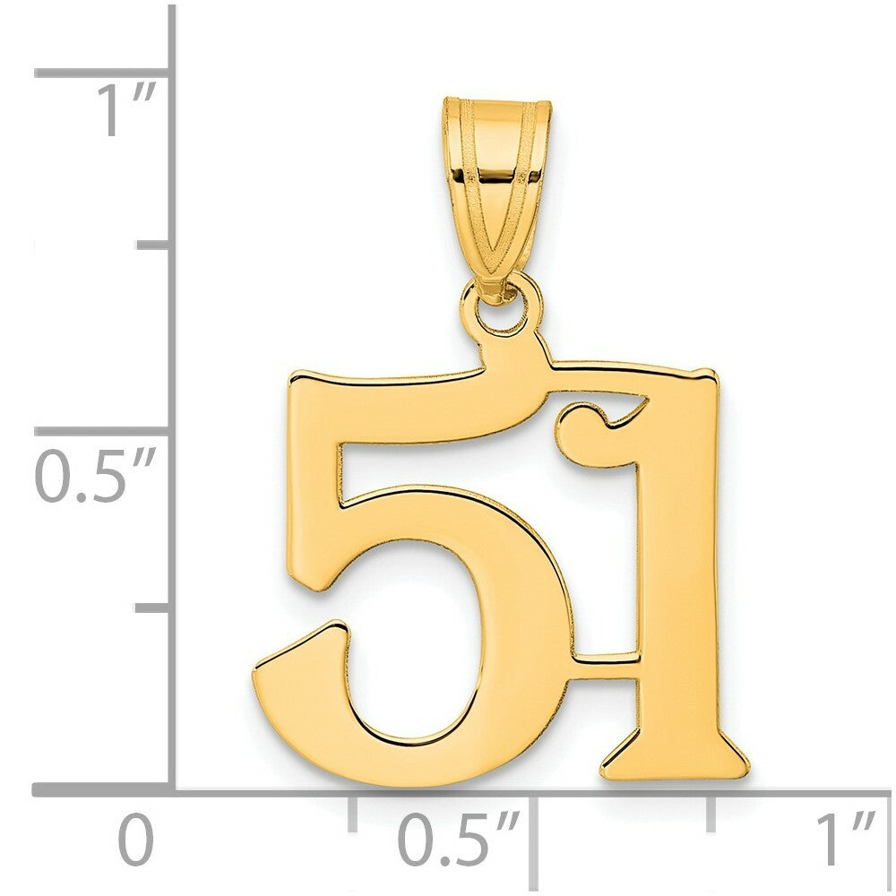 14K Yellow Gold Polished Number 20 Pendant