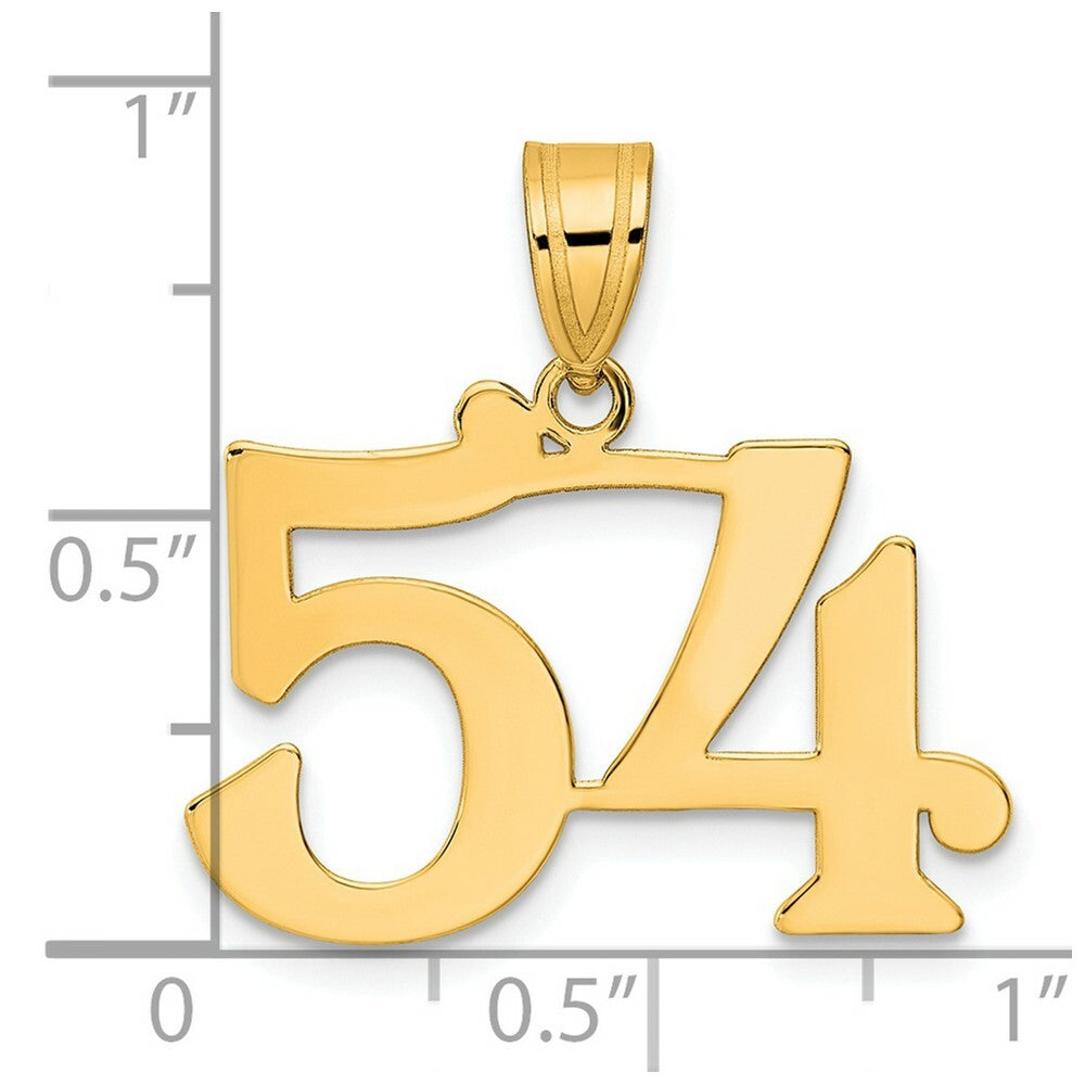 14K Yellow Gold Polished Number 20 Pendant
