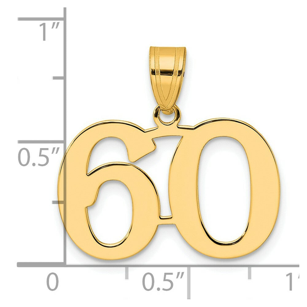 14K Yellow Gold Polished Number 20 Pendant