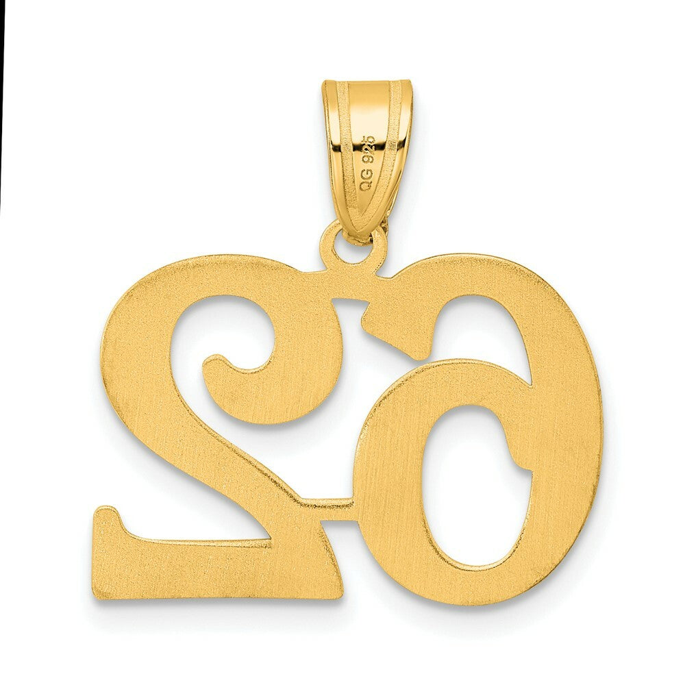 14K Yellow Gold Polished Number 20 Pendant