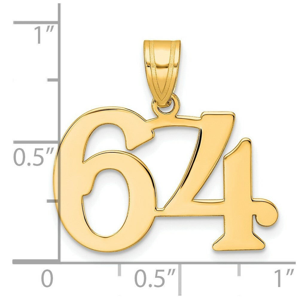 14K Yellow Gold Polished Number 20 Pendant