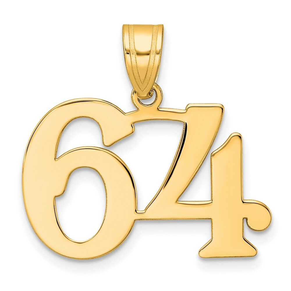 14K Yellow Gold Polished Number 20 Pendant