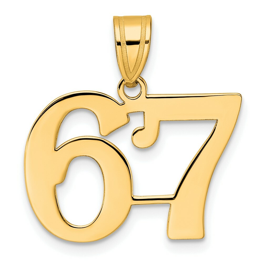 14K Yellow Gold Polished Number 20 Pendant