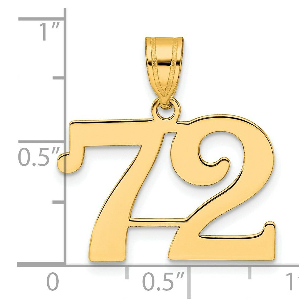 14K Yellow Gold Polished Number 20 Pendant