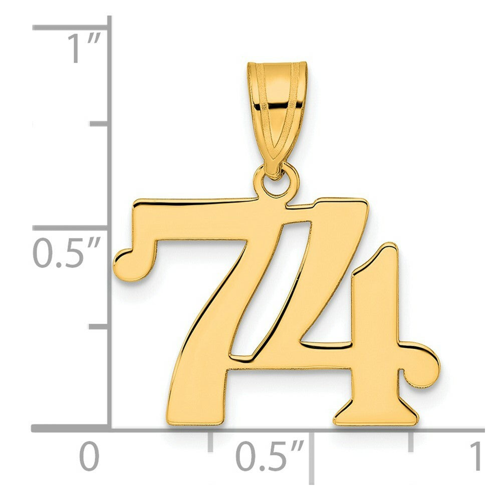 14K Yellow Gold Polished Number 20 Pendant