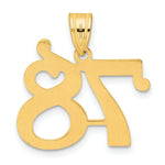 Load image into Gallery viewer, 14K Yellow Gold Polished Number 20 Pendant
