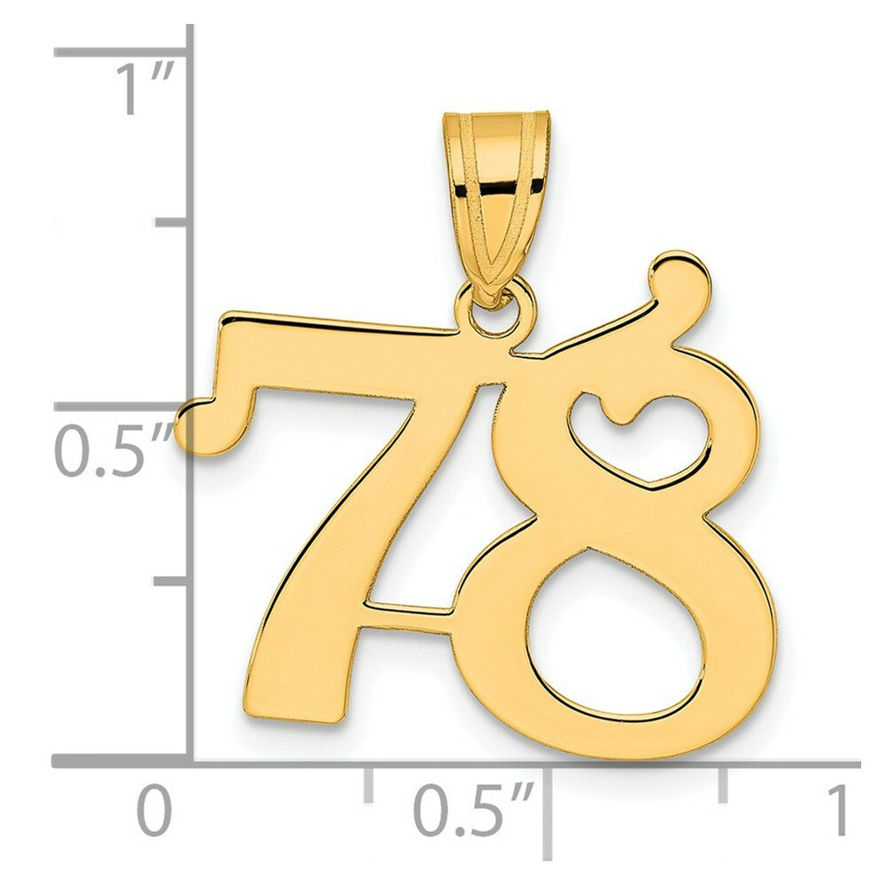 14K Yellow Gold Polished Number 20 Pendant