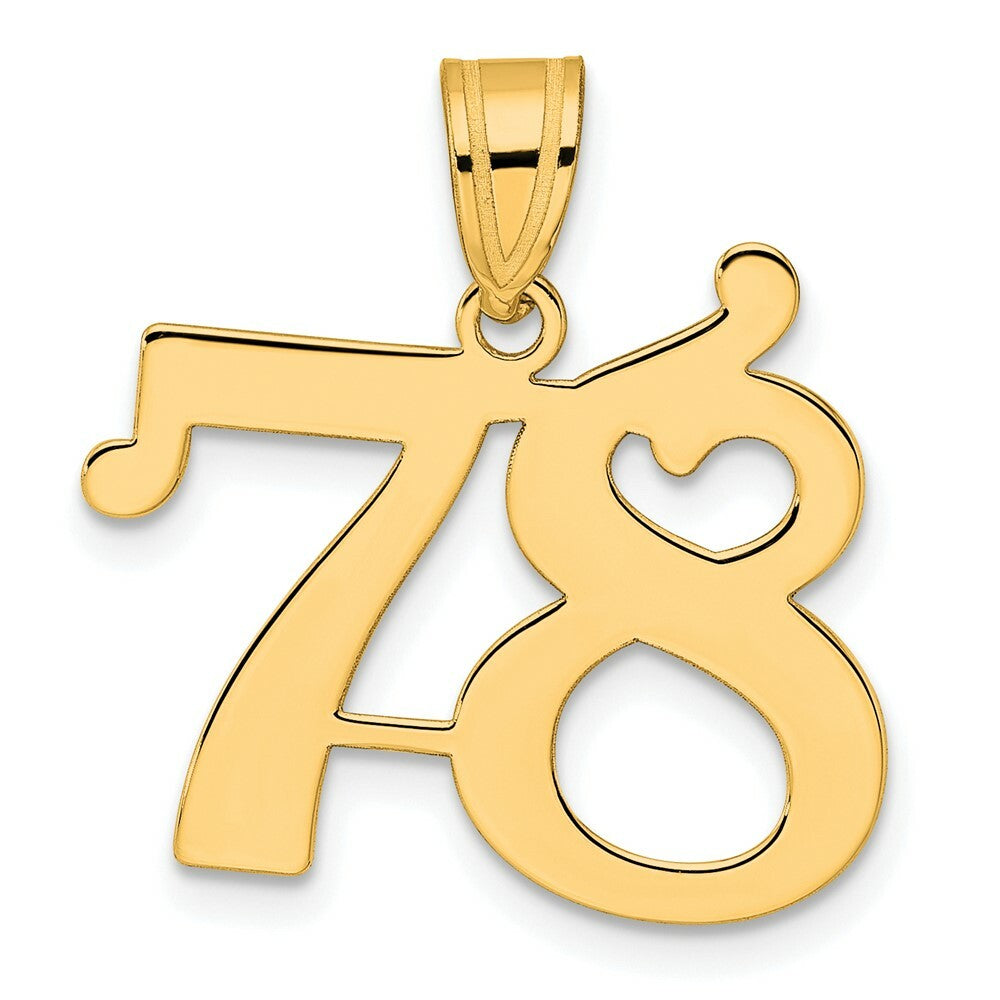 14K Yellow Gold Polished Number 20 Pendant