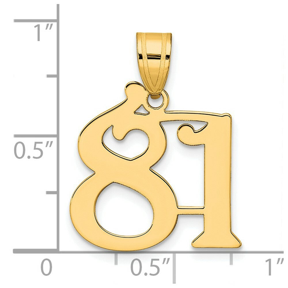 14K Yellow Gold Polished Number 20 Pendant