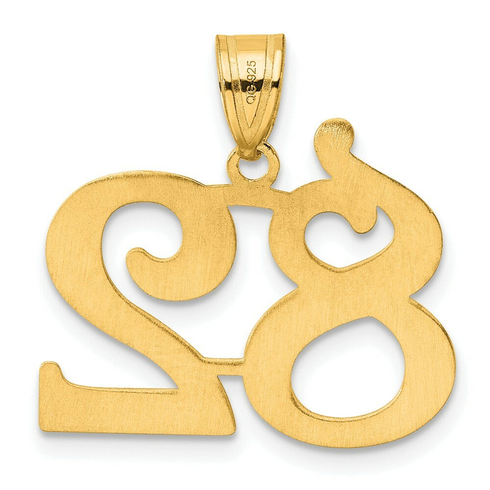 14K Yellow Gold Polished Number 20 Pendant