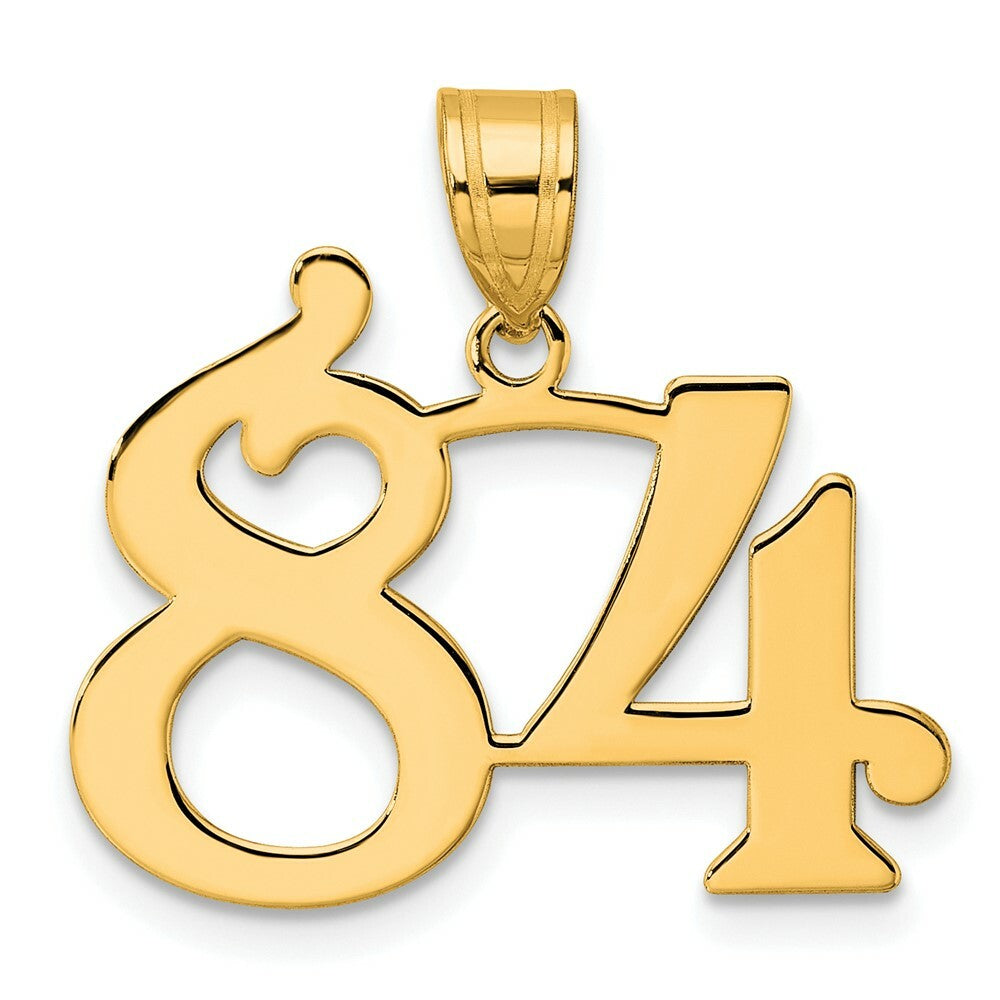 14K Yellow Gold Polished Number 20 Pendant