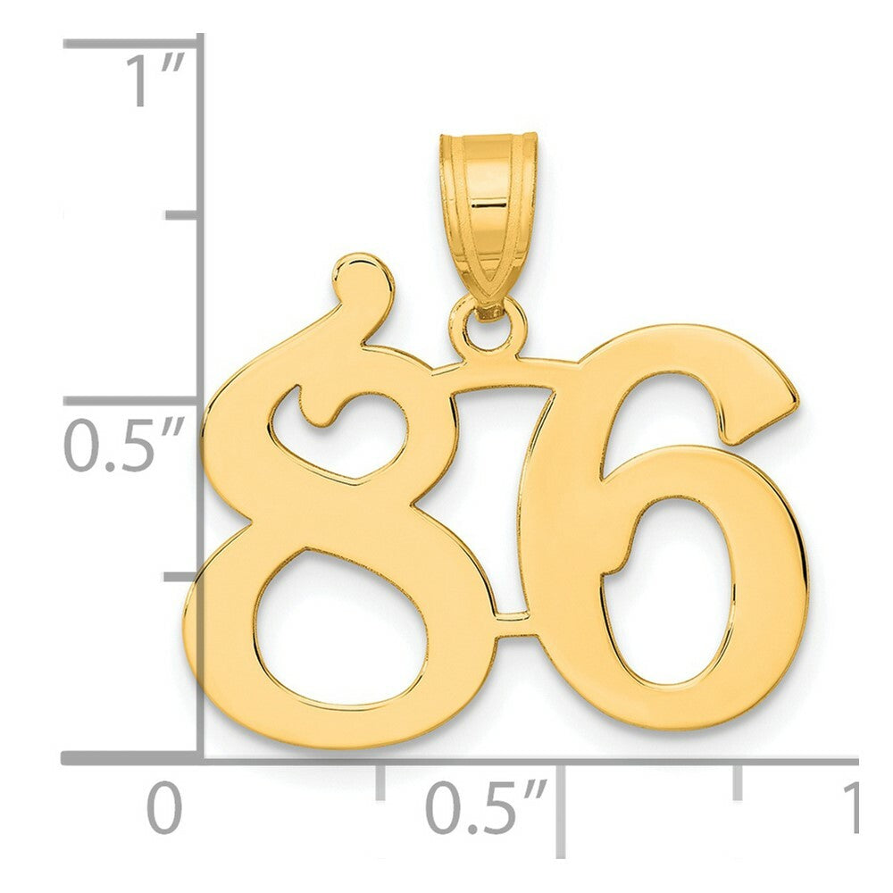 14K Yellow Gold Polished Number 20 Pendant