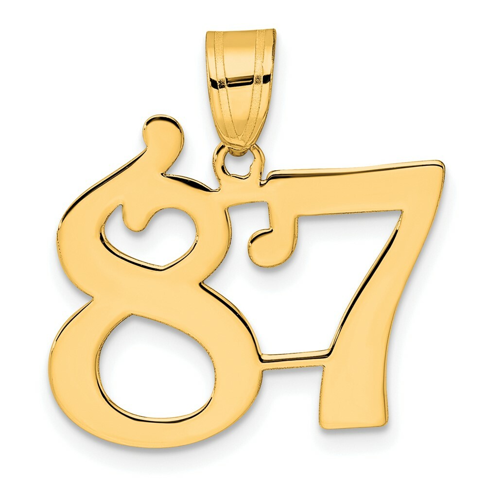 14K Yellow Gold Polished Number 20 Pendant
