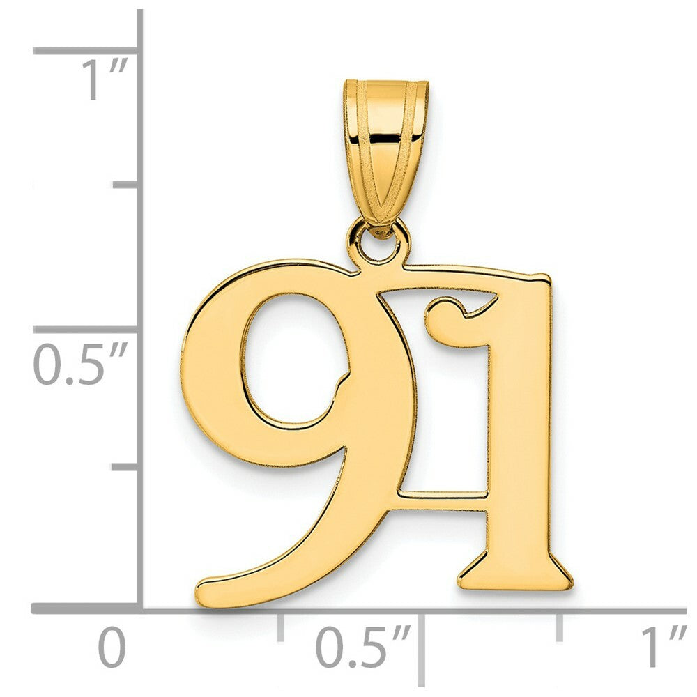 14K Yellow Gold Polished Number 20 Pendant