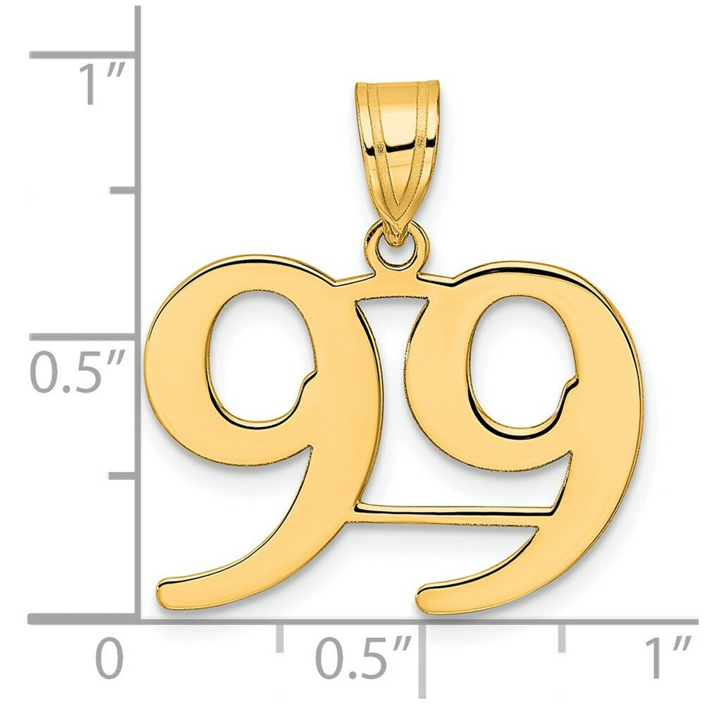 14K Yellow Gold Polished Number 20 Pendant