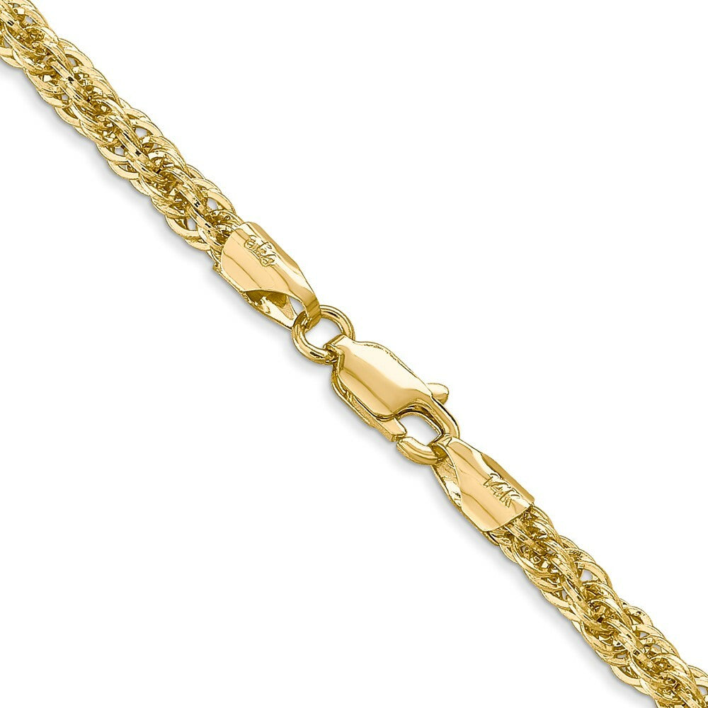 14K Yellow Gold Diamond-cut Hollow Rope Chain Necklace  Length 16'' inches