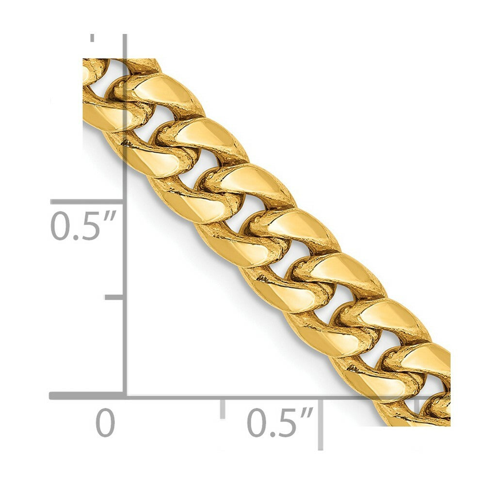14K Yellow Gold 6mm Semi-Solid Miami Cuban Chain