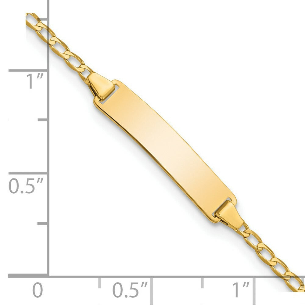 14K Yellow Gold Flat Curb Link ID Bracelet