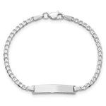 Load image into Gallery viewer, 14k White Gold Flat Curb Link ID Bracelet
