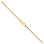 Load image into Gallery viewer, 14K Yellow Gold Engraveable with Stamped-Out Heart Baby/Child ID Bracelet
