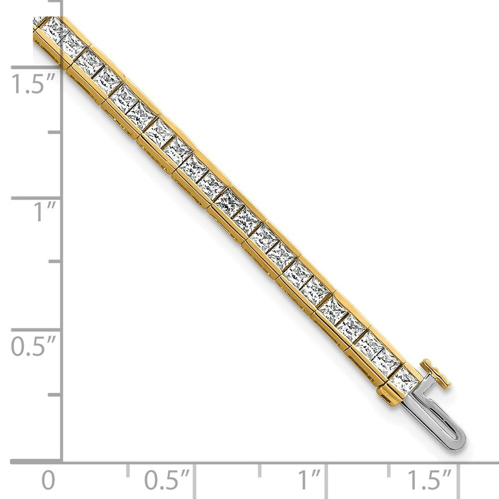 Lab Grown Princess Diamond Tennis Bracelet in 14K White or Yellow Gold for Women - VS1/F and VS2-SI1/G Clarity Color