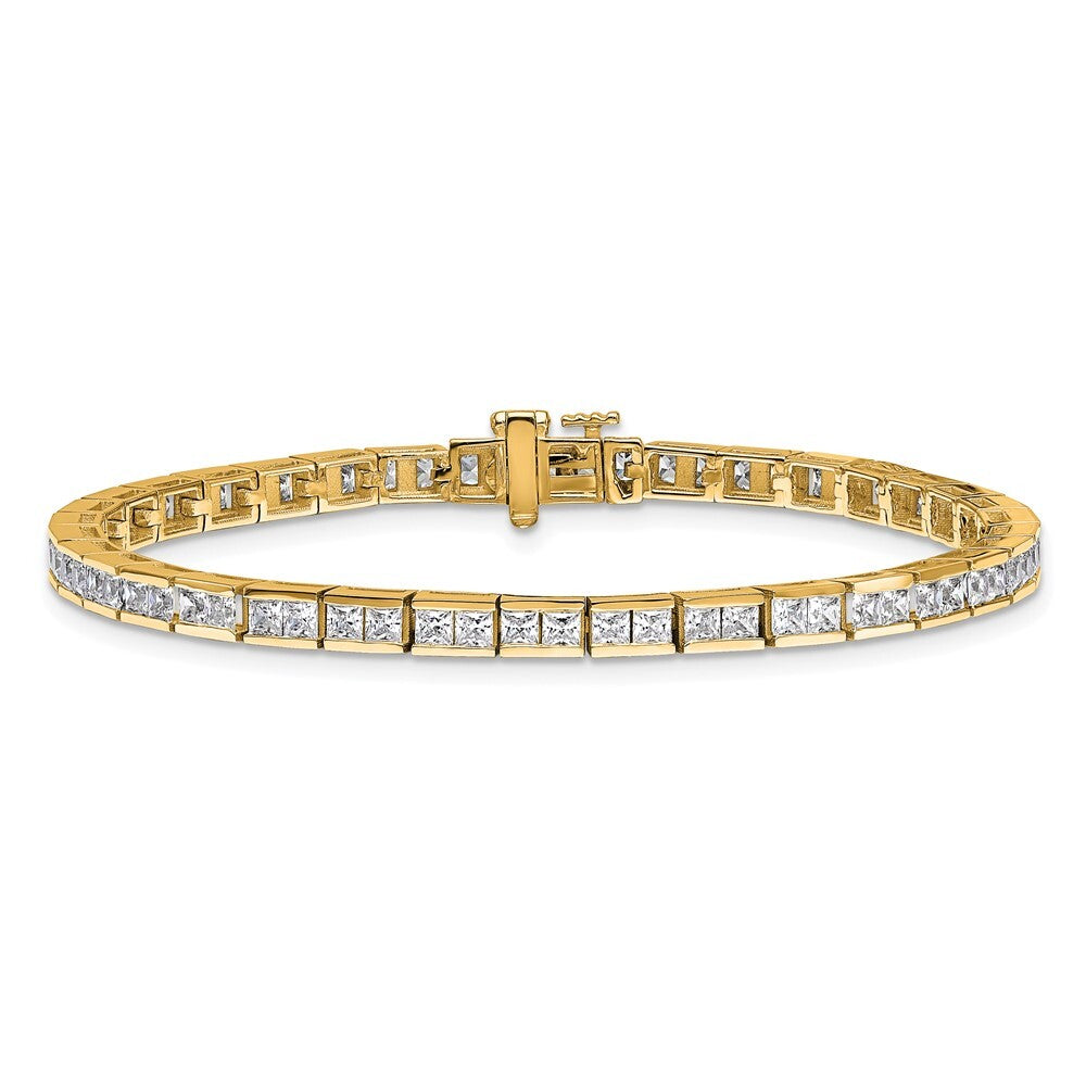 Lab Grown Princess Diamond Tennis Bracelet in 14K White or Yellow Gold for Women - VS1/F and VS2-SI1/G Clarity Color