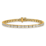 Load image into Gallery viewer, Lab Grown Princess Diamond Tennis Bracelet in 14K White or Yellow Gold for Women - VS1/F and VS2-SI1/G Clarity Color

