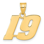 Load image into Gallery viewer, 14K Yellow Gold Polished Block Number Pendant
