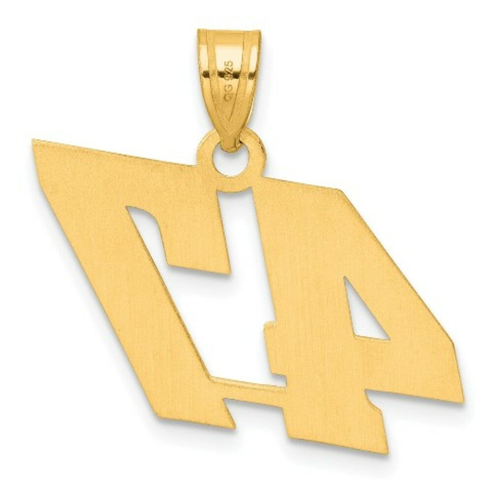 14K Yellow Gold Polished Block Number Pendant
