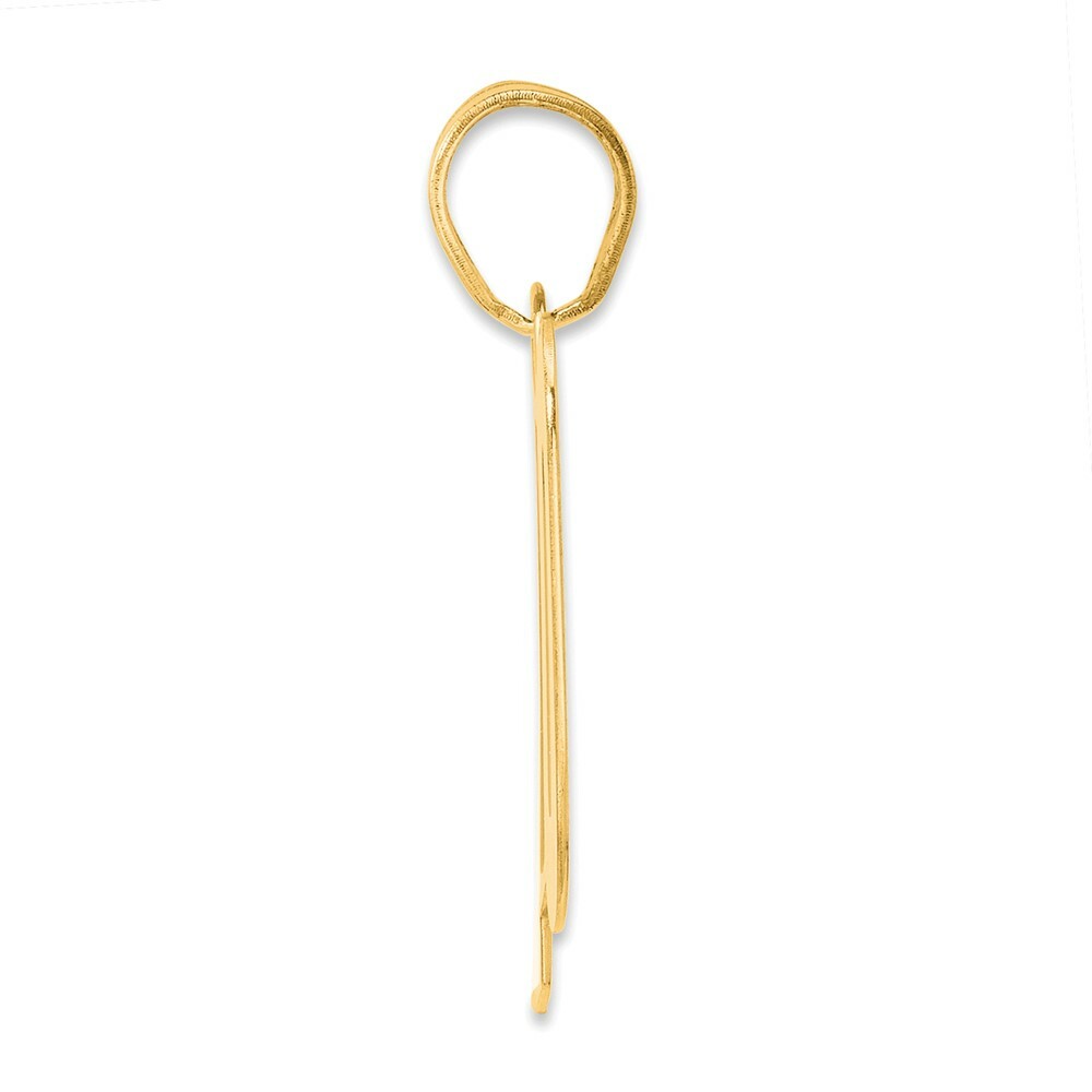 14K Yellow Gold Polished Block Number Pendant